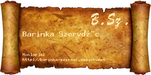 Barinka Szervác névjegykártya