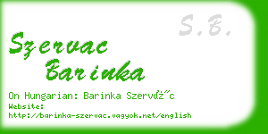 szervac barinka business card
